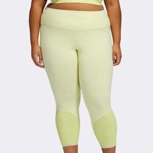Adidas Women's Ivy Park Yellow Tint Rib Panel Leggings Tights Size 3X Plus Size